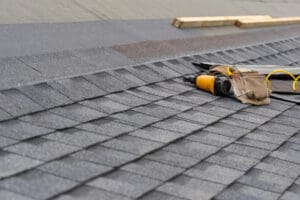 Roofing tools left on a roof
